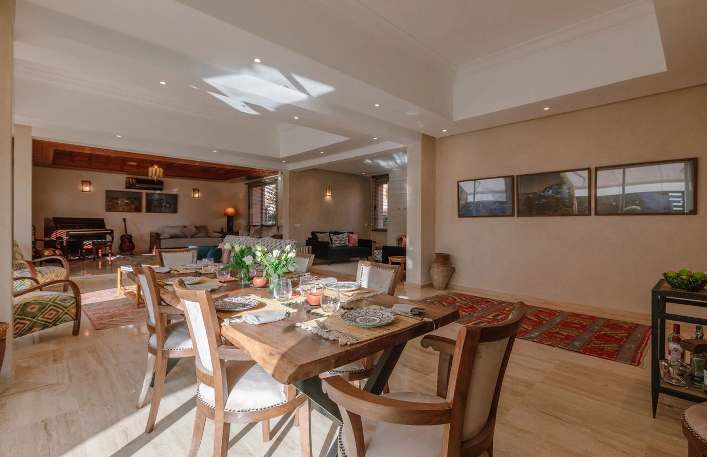 dining area lounge golf villa morocco